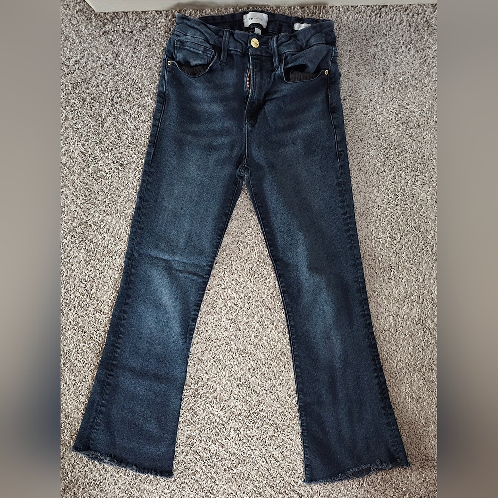 Frame Le Crop Mini Boot Women's Blue Jeans Size 26
